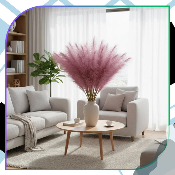 Dirbtinė rožinė pampų žolė PVC 56,5 cm (20 vnt.) N82