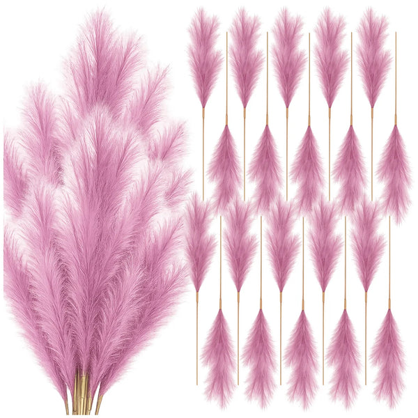Dirbtinė rožinė pampų žolė PVC 56,5 cm (20 vnt.) N82