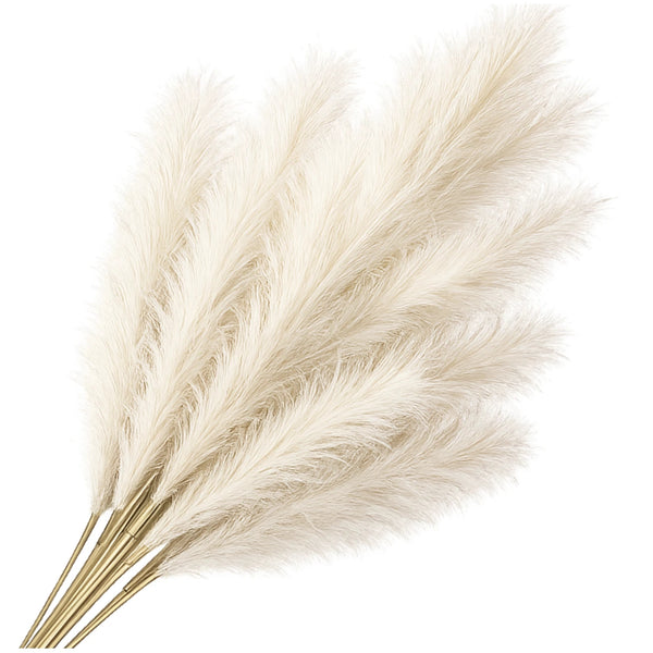 Dirbtinė balta pampų žolė PVC 56,5 cm (10 vnt.) N83
