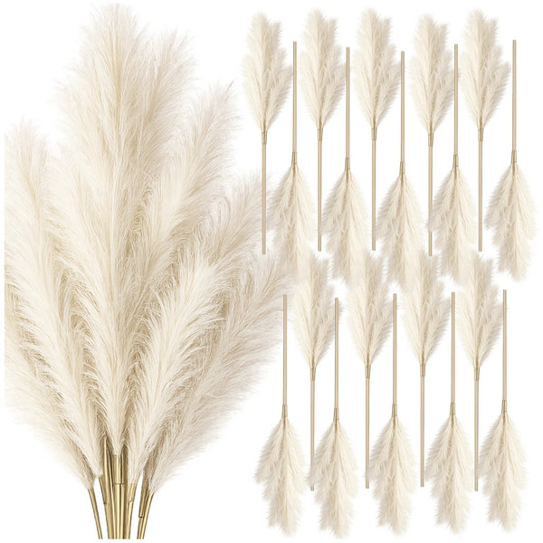 Dirbtinė balta pampų žolė PVC, 20 vnt. N84