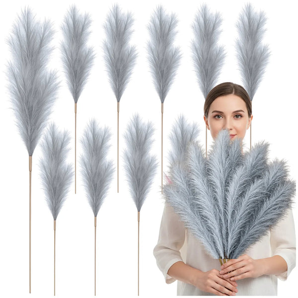 Dirbtinė pilka pampų žolė PVC 56,5 cm (10 vnt.) N86