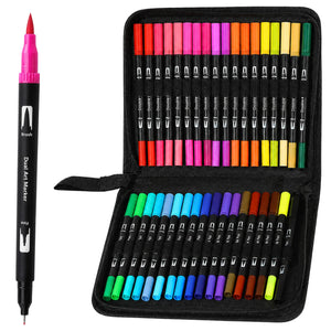 Dvipusiai akriliniai flomasteriai Dual Brush Pen, 36 spalvos