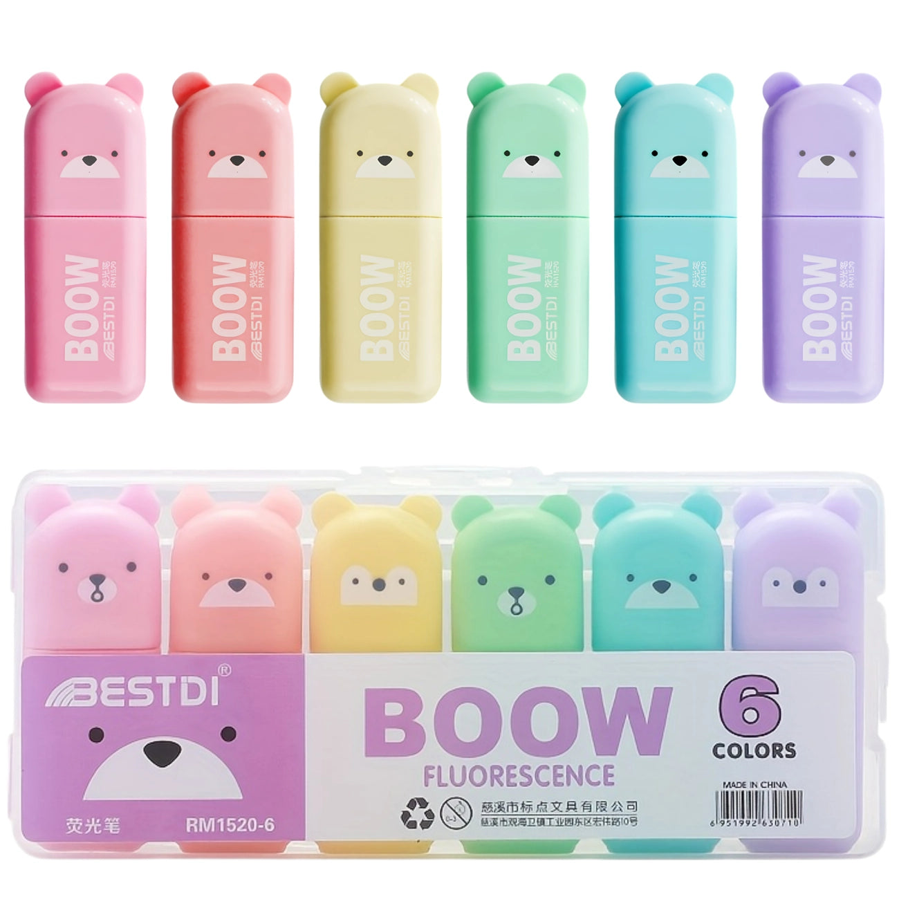 Mini pastelinių teksto žymeklių rinkinys, 6 spalvos