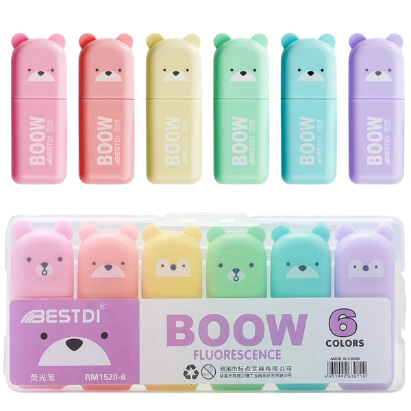 Mini pastelinių teksto žymeklių rinkinys, 6 spalvos