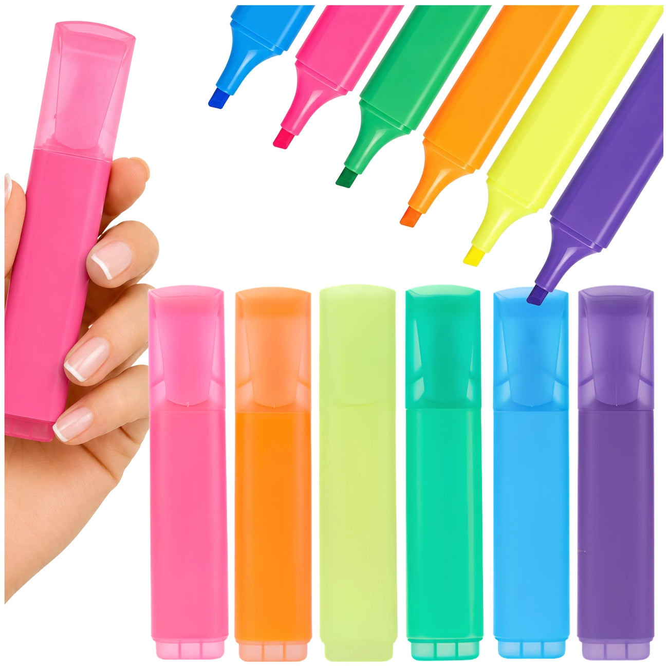 Fluorescenciniai žymekliai, 6 neoninių spalvų