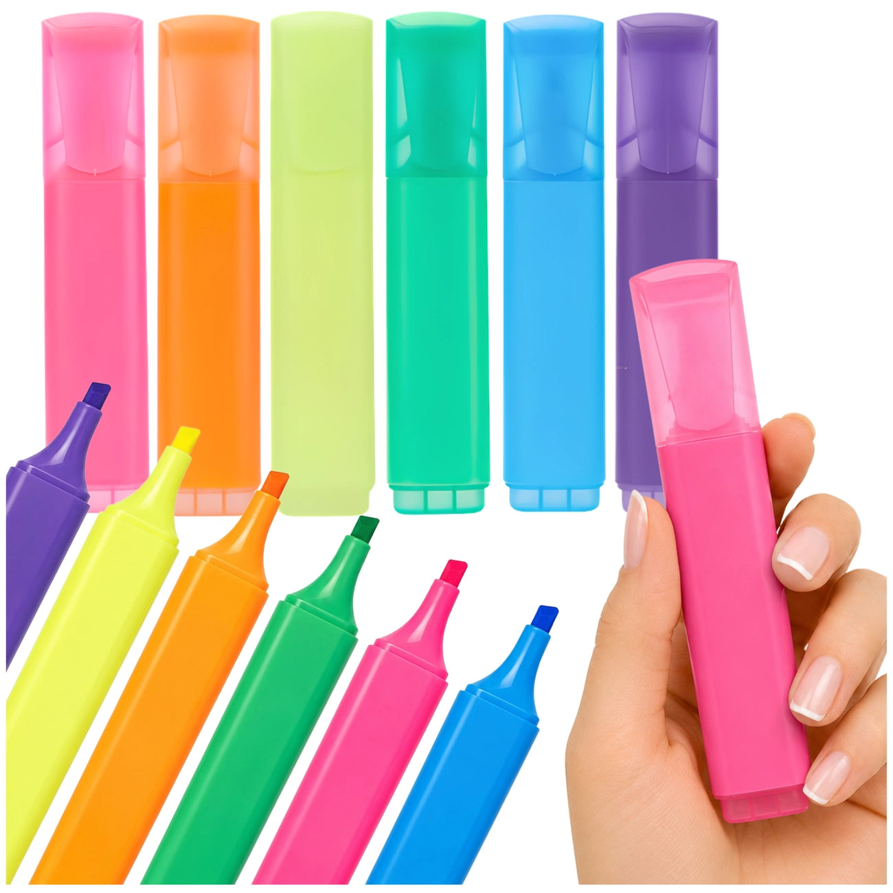 Fluorescenciniai žymekliai, 6 neoninių spalvų