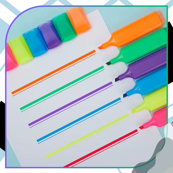 Fluorescenciniai žymekliai, 6 neoninių spalvų