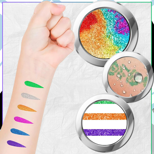 Laikinų tatuiruočių rinkinys vaikams su 6 blizgiais rašikliais