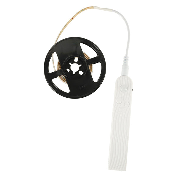 Vandeniui atspari LED juosta su judesio jutikliu, maitinama per USB/baterijas, 1 m, 59 LED, šaltai balta N18