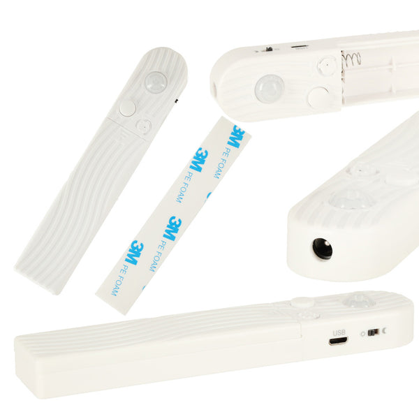 Vandeniui atspari LED juosta su judesio jutikliu, maitinama per USB/baterijas, 1 m, 59 LED, šaltai balta N18
