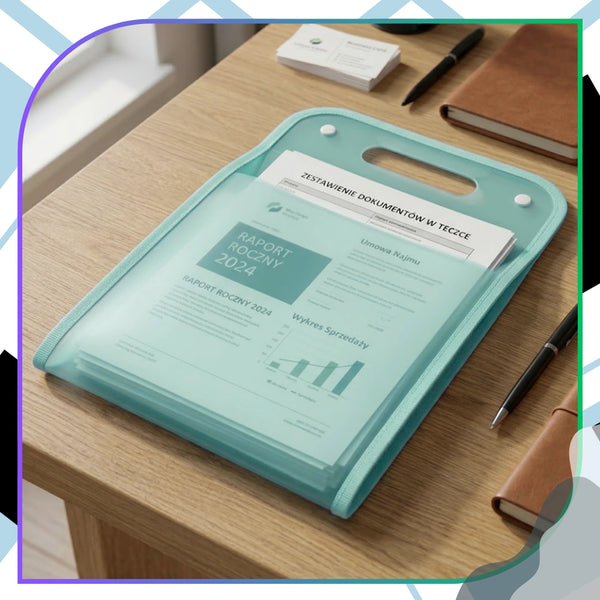 Dokumentų dėklas A4 žalias PVC, 13 skyrių N128