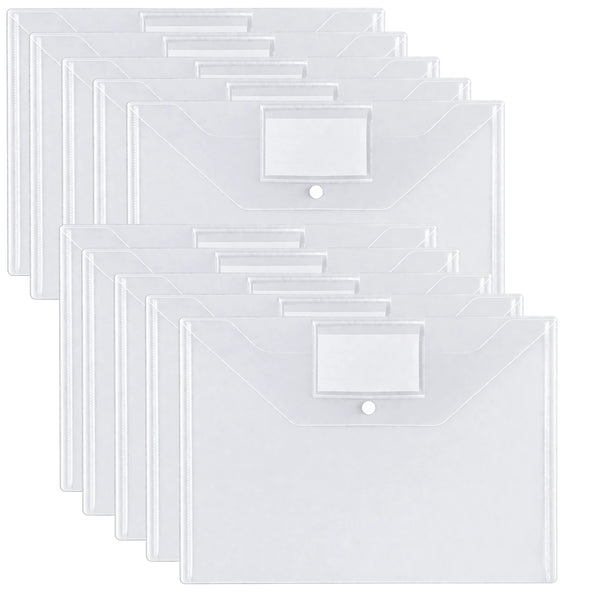 Skaidrūs A4 PVC dokumentų vokai su etikete, 10 vnt. N129