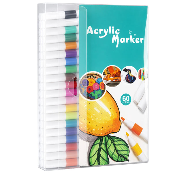 Akriliniai markeriai 60 spalvų, universalūs N157