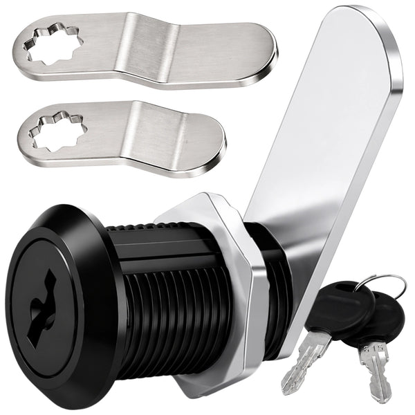 Spintelės užraktas juodas metalinis 20 mm, 2 raktai N171