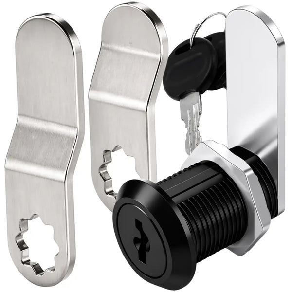 Spintelės užraktas juodas metalinis 20 mm, 2 raktai N171