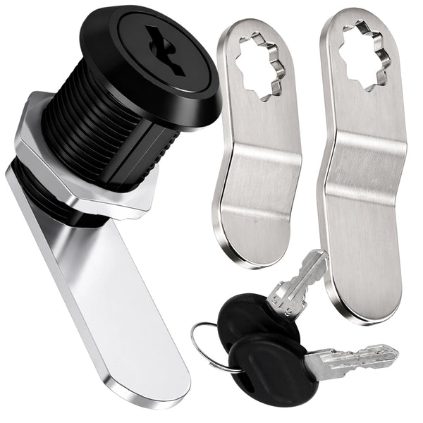 Spintelės užraktas juodas metalinis 20 mm, 2 raktai N171