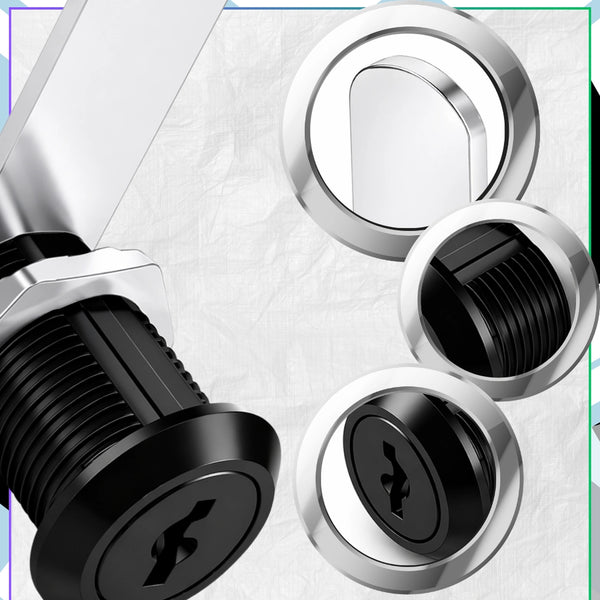 Spintelės užraktas juodas metalinis 20 mm, 2 raktai N171