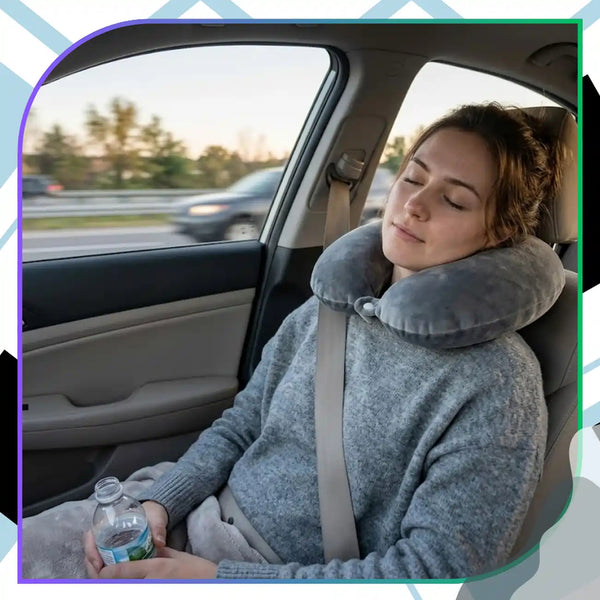 Kelioninė kaklo pagalvėlė, pilka aksominė N149