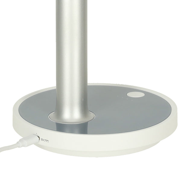 Nešiojamas belaidis stalo ventiliatorius USB su akumuliatoriumi, 4 greičiai, LED, 38 cm, baltas N63