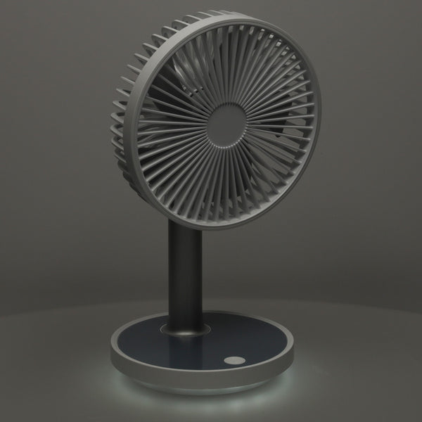 Nešiojamas belaidis stalo ventiliatorius USB su akumuliatoriumi, 4 greičiai, LED, 38 cm, baltas N63