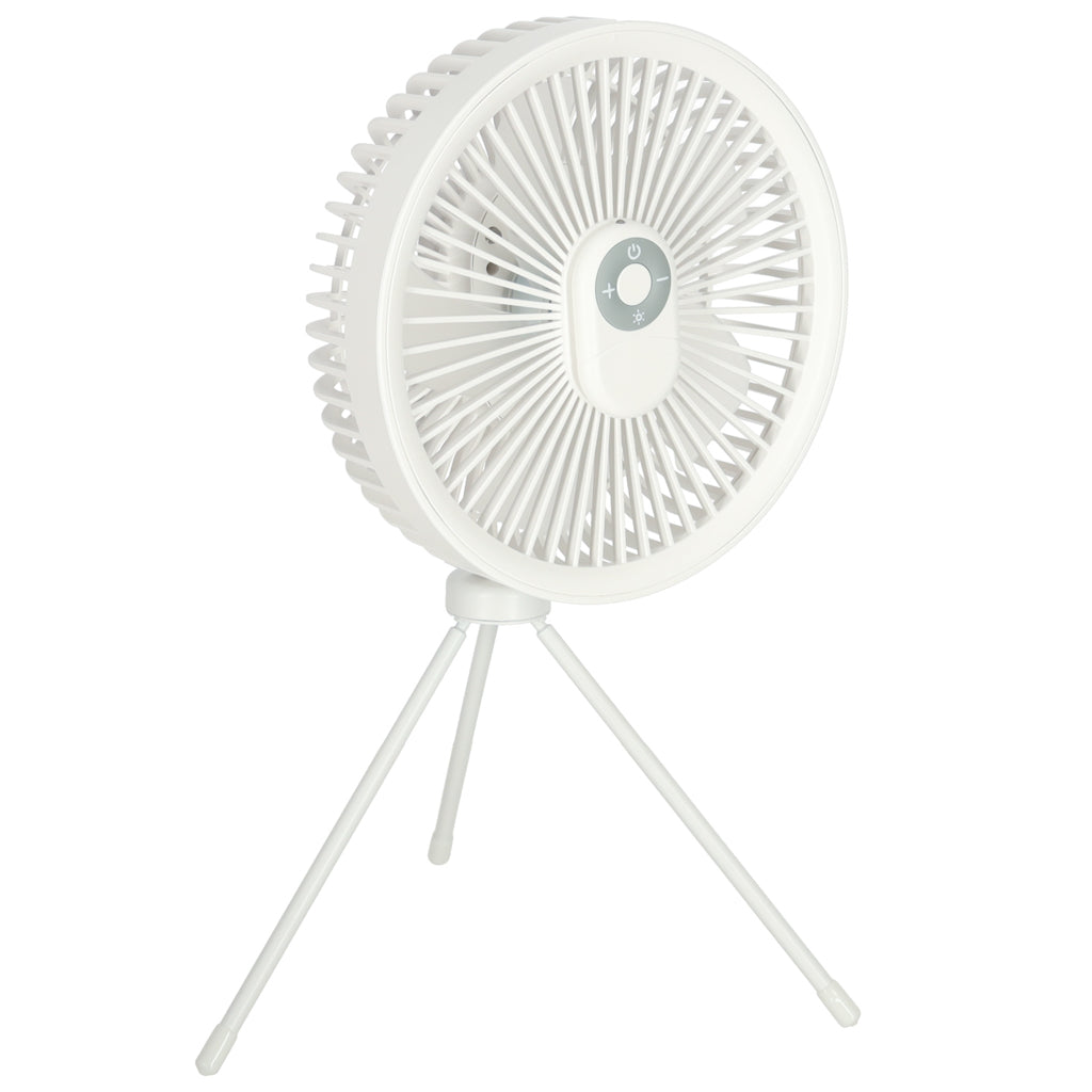 Stalinis belaidis USB ventiliatorius su lempos valdymo pulteliu irute, 4 greičiai, 18 cm, baltas N83