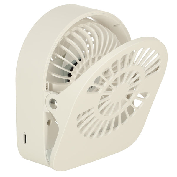 Belaidis USB stalo ventiliatorius su spaustuku, 3 greičiai, 11,5 cm, baltas N88