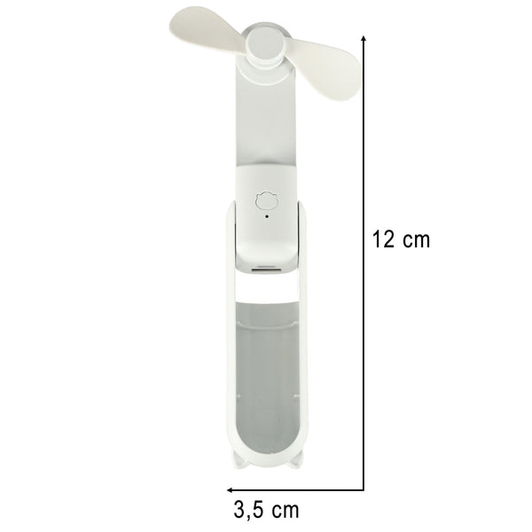 Sulankstomas nešiojamas mini USB ventiliatorius, baltas N111