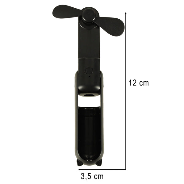 Sulankstomas nešiojamas mini USB ventiliatorius, juodas N119