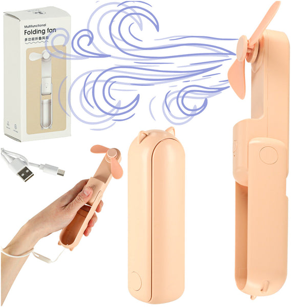 Nešiojamas sulankstomas mini USB ventiliatorius, rožinis N123