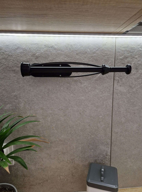 Sukamas virtuvinis popierinių rankšluosčių laikiklis, loft stiliaus, juodas N43