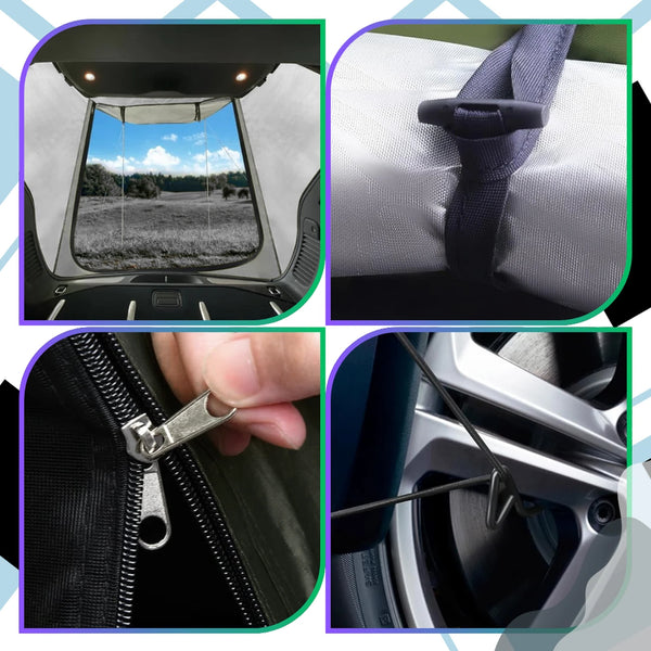 Automobilinė bagažinės palapinė, juoda, 2 asm. A250