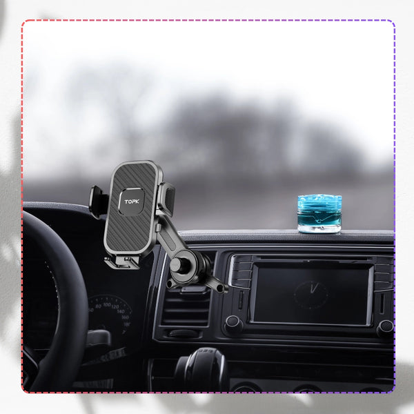 Teleskopinis telefono laikiklis automobiliui, juodas A33
