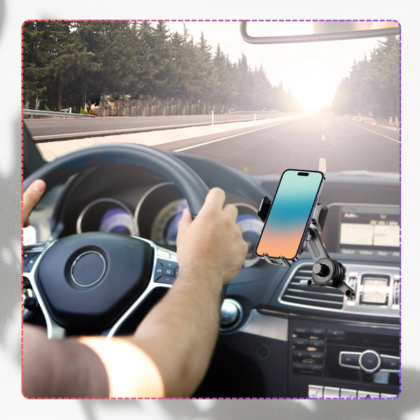 Teleskopinis telefono laikiklis automobiliui, juodas A33