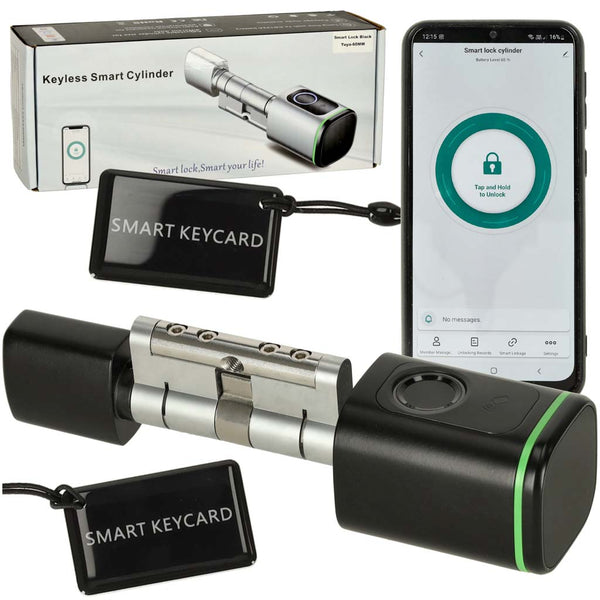 Išmanioji durų spyna su cilindru, piršto atspaudu ir „Bluetooth“ M12