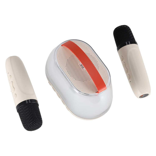 Karaokės rinkinys: „Bluetooth“ garsiakalbis su RGB LED, 2 mikrofonai, USB M23