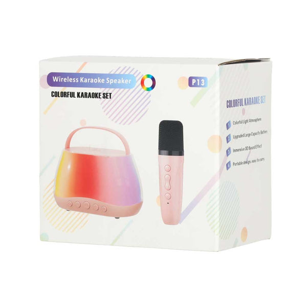 Karaokės rinkinys: „Bluetooth“ garsiakalbis su RGB LED, 2 mikrofonai, USB M23