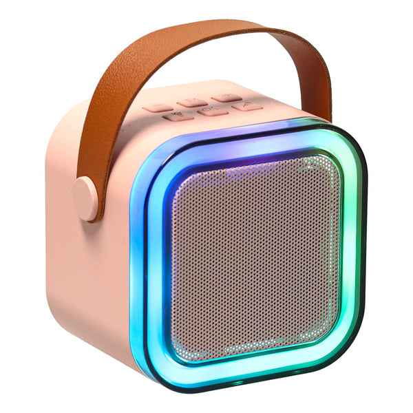 Karaokės rinkinys: „Bluetooth“ garsiakalbis, mikrofonas, USB, LED, rožinis M14