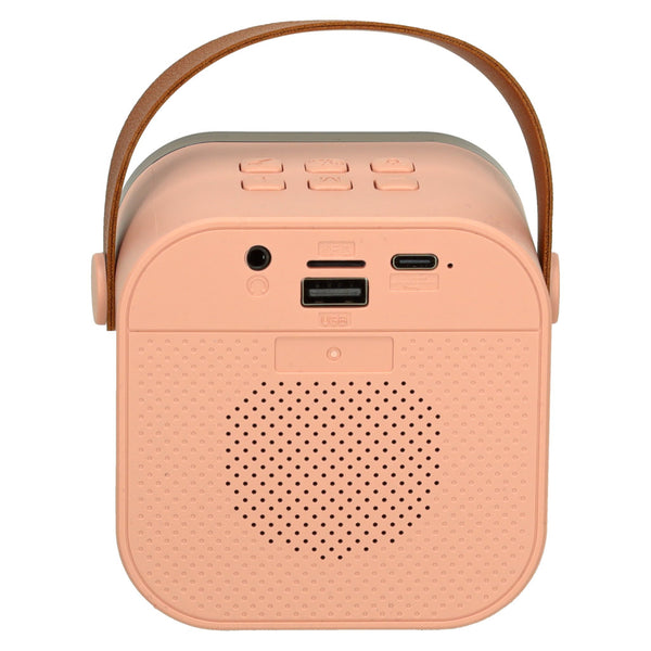 Karaokės rinkinys: „Bluetooth“ garsiakalbis, mikrofonas, USB, LED, rožinis M14