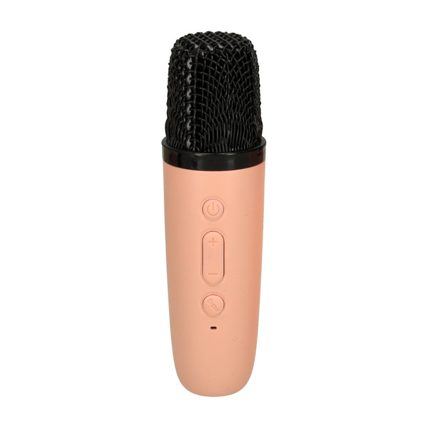 Karaokės rinkinys: „Bluetooth“ garsiakalbis, mikrofonas, USB, LED, rožinis M14